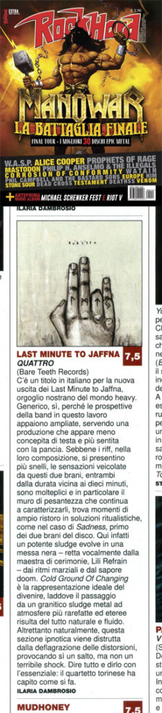 Rock Hard Italy reviews Quattro